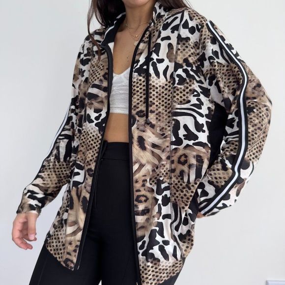 barbara lebek Leopard print zip front cardigan top - Picture 4 of 10
